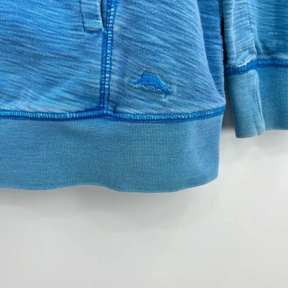 Tommy Bahama Full Zip Sweatshirt Women's Size S Blue Mock Neck Collared Pockets - Picture 5 of 9